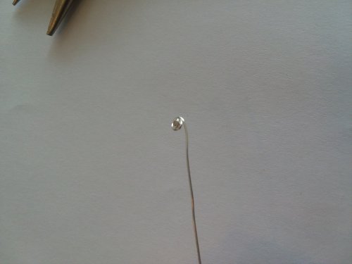 Jennifer VanBenschoten's Make a Knotted Headpin - , Findings & Components, Toggles & Clasps, Earwire & Headpin, Loops, Wire Loop, Wrapped Wire Loop, wrap messily